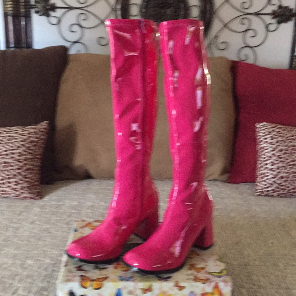 Hot Pink Stretch Pat Boots